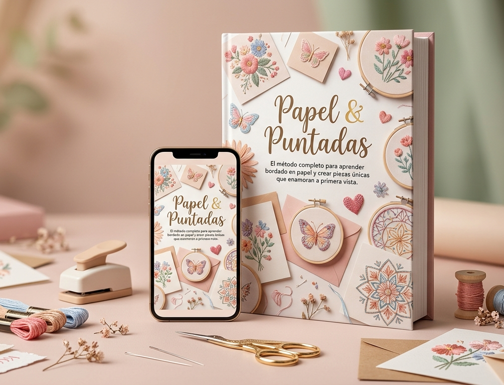 Papel & Puntadas: Guía creativa para desconectar, crear y emprender desde casa.
